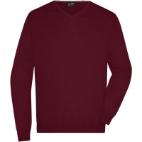 Men's V-Neck Pullover - Bordeaux