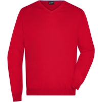 Men's V-Neck Pullover - Red