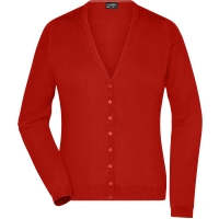 Ladies' V-Neck Cardigan - Bordeaux