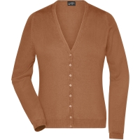 Ladies' V-Neck Cardigan - Camel