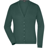 Ladies' V-Neck Cardigan - Forest green