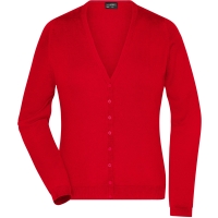 Ladies' V-Neck Cardigan - Red