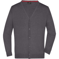 Men's V-Neck Cardigan - Anthracite melange