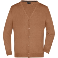 Men's V-Neck Cardigan - Camel