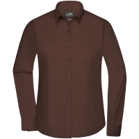 Ladies' Shirt Longsleeve Poplin - Brown