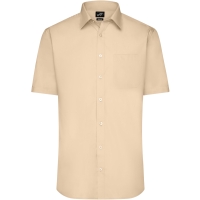 Men's Shirt Shortsleeve Poplin - Stone