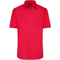 Men's Shirt Shortsleeve Poplin - Tomato