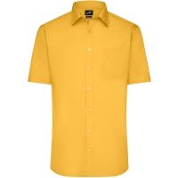 Men's Shirt Shortsleeve Poplin - Yellow