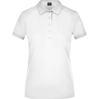 Ladies' Elastic Polo Piqué - White