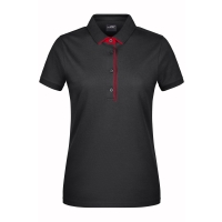 Ladies' Polo Single Stripe - Black/red