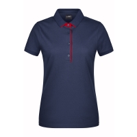 Ladies' Polo Single Stripe - Navy/red