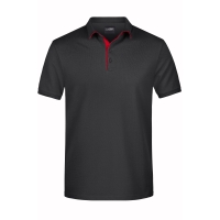 Men's Polo Single Stripe - Black/red