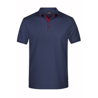 Men's Polo Single Stripe - Navy/red