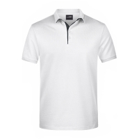 Men's Polo Single Stripe - White/black