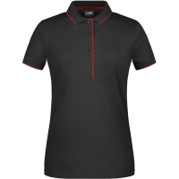 Ladies' Polo Stripe - Black/red