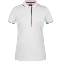 Ladies' Polo Stripe - White/red