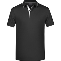 Men's Polo Stripe - Black/silver