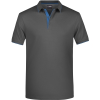 Men's Polo Stripe - Graphite/aqua