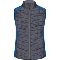 Ladies' Knitted Hybrid Vest - Royal melange/anthracite melange