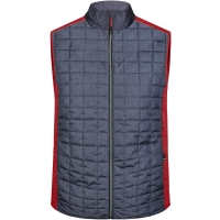 Men's Knitted Hybrid Vest - Red melange/anthracite melange