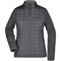 Ladies' Knitted Hybrid Jacket - Grey melange/anthracite melange