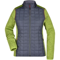 Ladies' Knitted Hybrid Jacket - Kiwi melange/anthracite melange