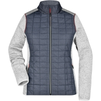 Ladies' Knitted Hybrid Jacket - Light melange/anthracite melange