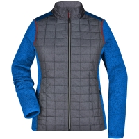 Ladies' Knitted Hybrid Jacket - Royal melange/anthracite melange