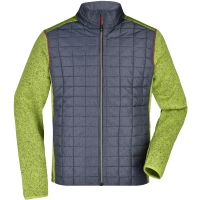 Men's Knitted Hybrid Jacket - Kiwi melange/anthracite melange