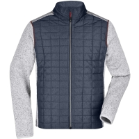 Men's Knitted Hybrid Jacket - Light melange/anthracite melange