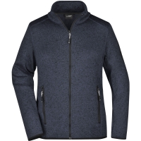 Ladies' Knitted Fleece Jacket - Dark grey melange/silver