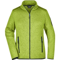 Ladies' Knitted Fleece Jacket - Kiwi melange/royal