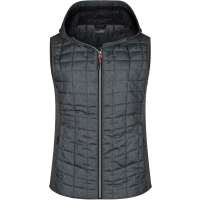 Ladies' Knitted Hybrid Vest - Grey melange/anthracite melange