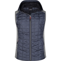 Ladies' Knitted Hybrid Vest - Light melange/anthracite melange