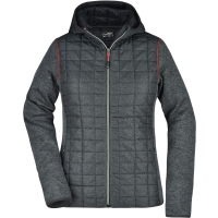 Ladies' Knitted Hybrid Jacket - Grey melange/anthracite melange