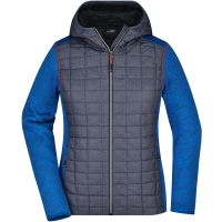 Ladies' Knitted Hybrid Jacket - Royal melange/anthracite melange