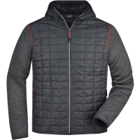 Men's Knitted Hybrid Jacket - Grey melange/anthracite melange