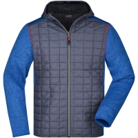 Men's Knitted Hybrid Jacket - Royal melange/anthracite melange