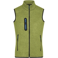 Ladies' Knitted Fleece Vest - Kiwi melange/royal