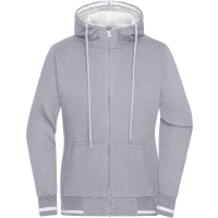 Ladies' Club Sweat Jacket - Grey heather/white