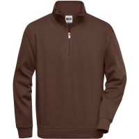 Workwear Half Zip Sweat - Brown