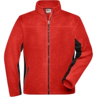 Men's Workwear Fleece Jacket - STRONG - - Red/black