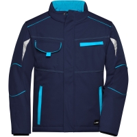 Workwear Softshell Padded Jacket - COLOR - - Navy/turquoise