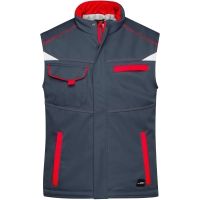 Workwear Softshell Padded Vest - COLOR - - Carbon/red