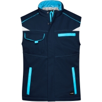 Workwear Softshell Padded Vest - COLOR - - Navy/turquoise