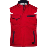 Workwear Softshell Padded Vest - COLOR - - Red/navy