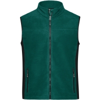 Men's Workwear Fleece Vest - STRONG - - Dark green/black