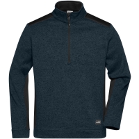 Men's Knitted Workwear Fleece Half-Zip - STRONG - - Navy/navy