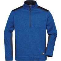 Men's Knitted Workwear Fleece Half-Zip - STRONG - - Royal melange/navy