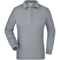 Ladies' Workwear Polo Pocket Longsleeve - Grey heather